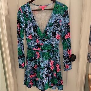 Lilly Pulitzer Pink and Blue Floral Dress